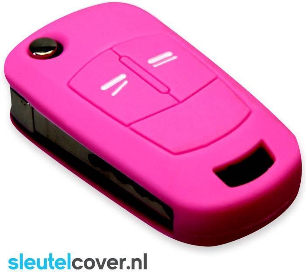 Autosleutel Hoesje geschikt voor Opel - SleutelCover - Silicone Autosleutel Cover - Sleutelhoesje Roze