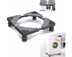 Aufun Verstelbare wasmachine basis 4 voet voor droger, wasmachine en koelkast (grijs)