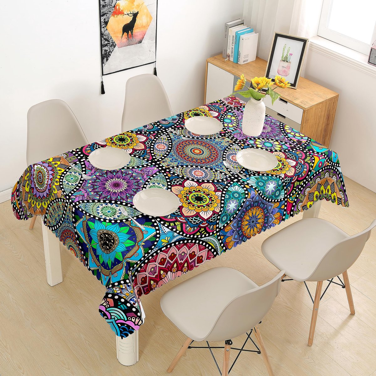 Unyqoos ® Tijdloos Elegantie Tafelkleed - Boho Stijl Rechthoekig Voor Binnen en Buiten Gebruik