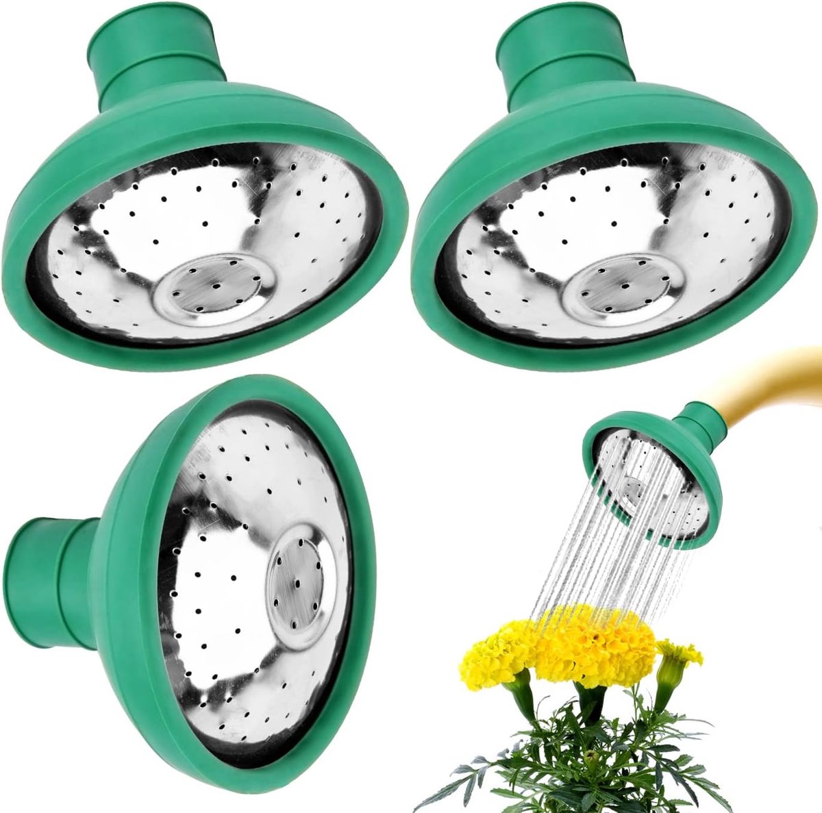 3 stuks universele gieterkoppen - gieter rozenkop - gieter vervangende sproeikop - tuindouchekop - tuinbewateringsgereedschap - geschikt voor de meeste tuingieters (groen)