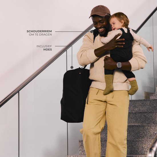Kinderkraft PILOT2 Kinderwagen - Reisbuggy - Verstelbare buggy - Waterdichte materiaal met UPF50 - Zwenkbare voorwielen - Snel opvouwbaar - Tot 22 kg - Zwart van Merkloos — afbeelding 4