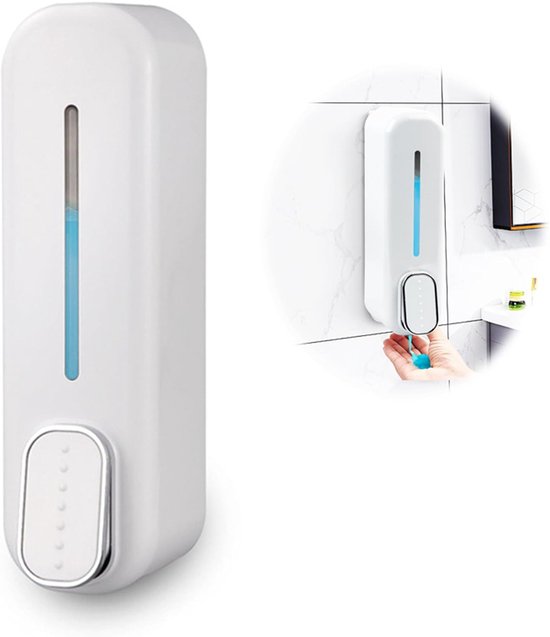 Shampoo Dispenser - Wandzeepdispenser - Zeepdispenser - Soap Dispenser - Navulbaar - Boorvrije zeepdispenser - Grote Capaciteit - Hangend - Zeeppomp - Zeeppompje - Wandmontage - Makkelijk Te Installeren - Geschikt voor Badkamer Keuken Hotel - Duurzaa