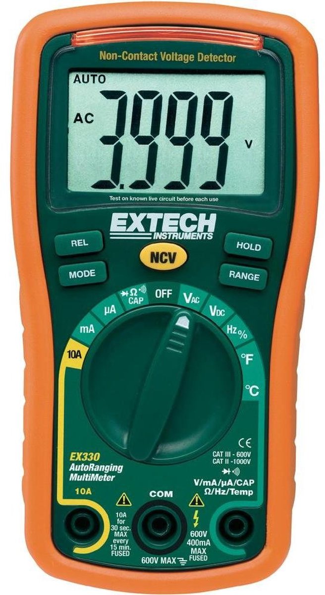 Mini-multimeter met 12 functies en contactloze spanningstester