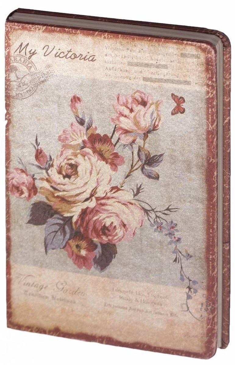 D8025-3 Dreamnotes notitieboek mijn Victoria: paars roze roos 9 x 14 cm