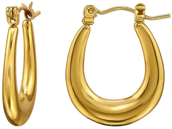 Joy Ibiza - Boucles d'oreilles ovales - boucles d'oreilles pendantes - 17 x 22 mm - fermoir français - acier chirurgical - ear party boho - style bohème - plaqué or ip/pvd