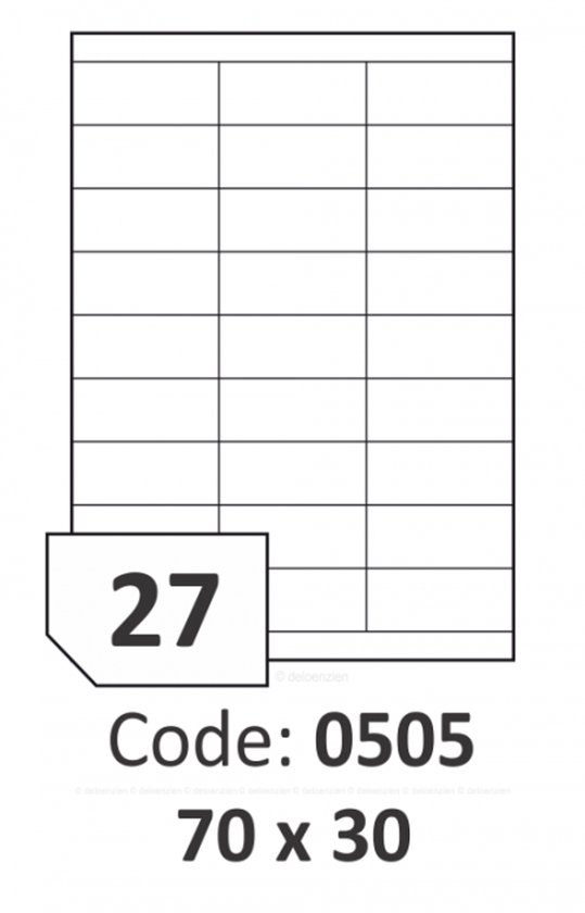 SmithPackaging A4 zelfklevende adreslabels, 27 etiketten per SmithPackaging A4 zelfklevende adreslabels, 27 etiketten per