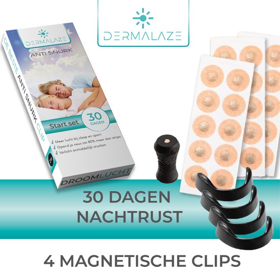 Dermalaze Anti-Snurk Neusclip – Magnetisch – 30 Stuks – Stop Snurken – Herbruikbare Neusspreider voor Betere Nachtrust