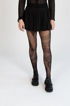 Dames Visnetpanty Slang - Fishnet Panty Snake - Festival Panty - Zwart - One Size
