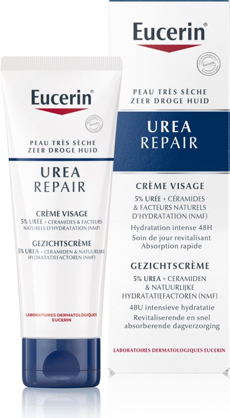 Eucerin UreaRepair Gezichtscrème 5% Urea - Ureum en Ceramide Crème Gezicht voor Zeer Droge Huid - 50ml