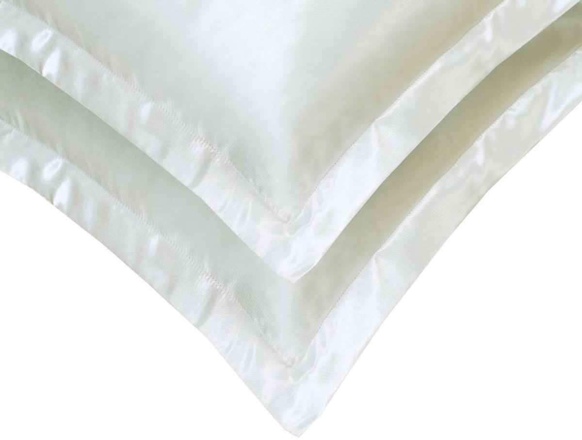 SweetSleeping Kussenslopen - 2 Stuks - 60 x 70cm - Creme - Satijn - Ademend - Huid en Haar Vriendelijk - Glans Satijn - Satijnen Kussenslopen