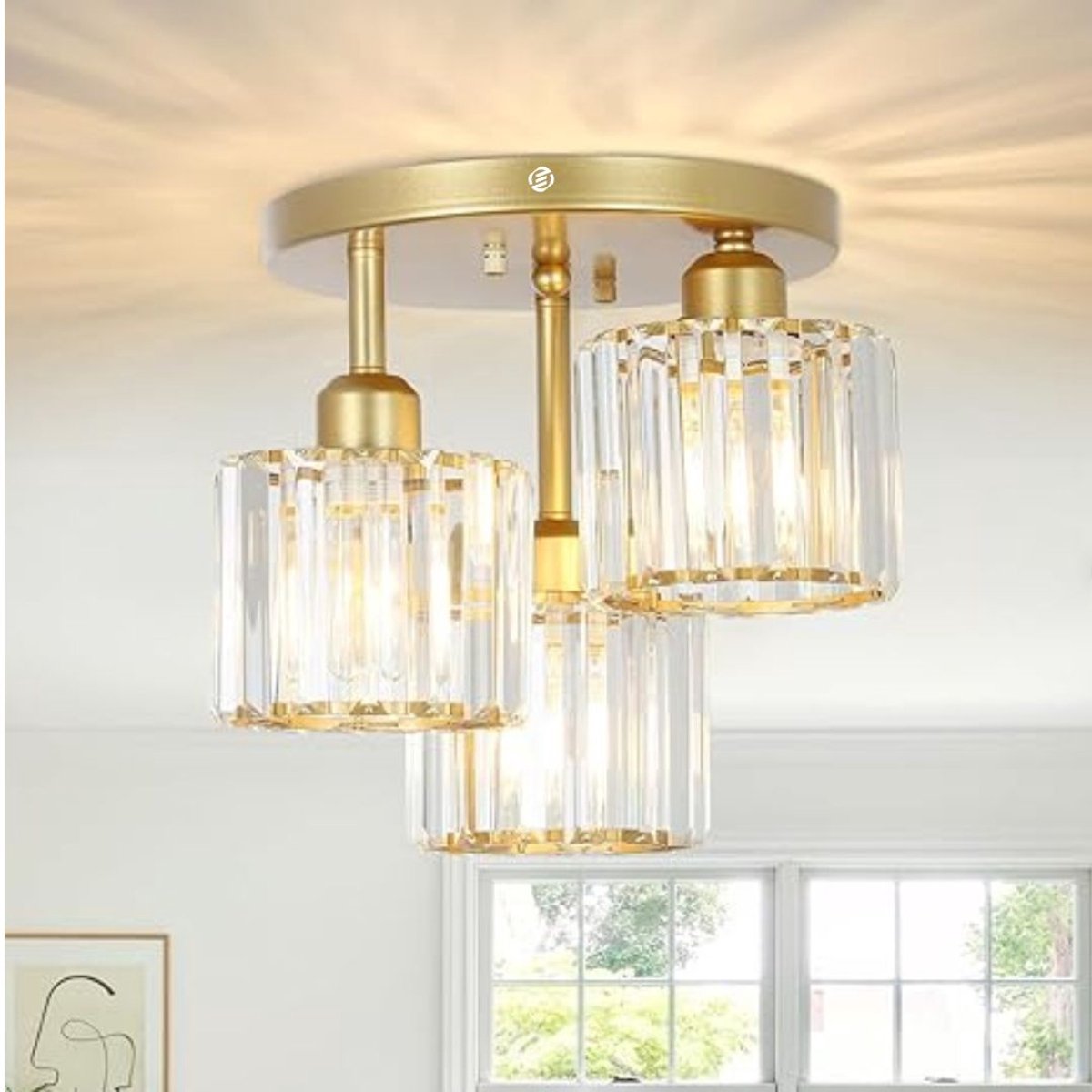 Equivera Badkamerlamp - Plafoniere Badkamer - Badkamer Lamp Plafond Guld