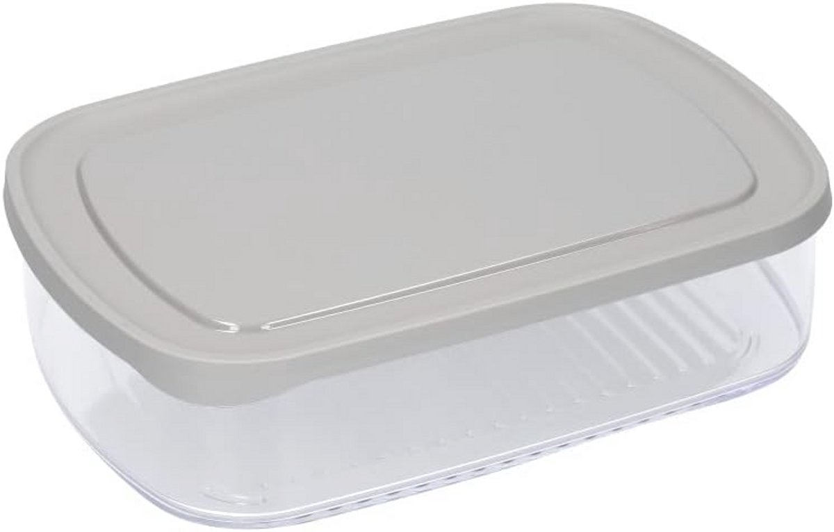 Kaas Koelkast Bewaardoos Grote Luchtdichte Voedselcontainer - Stukjes en Plakjes Kaas - Grijs Deksel - Koelkast en Diepvriezer - 1700ml kaasstolp