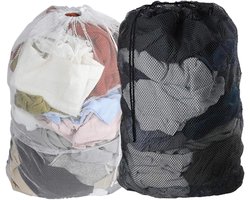 Allecto Plus - Wasnetzakken 60 x 90 cm - Set van 2 - Organizer voor wasmachinetas - Grote mesh waszakken met trekkoord - Reizen - Kleding opbergen - Dekbedovertrek - Speelgoedopslag - Studentenhuis - Appartement