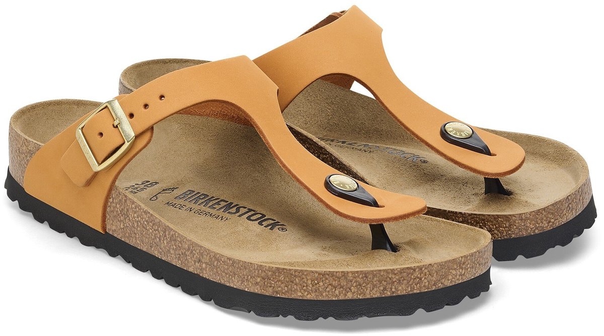Birkenstock - Dames - Gizeh Slippers - Bruin/Oranje - Maat 36
