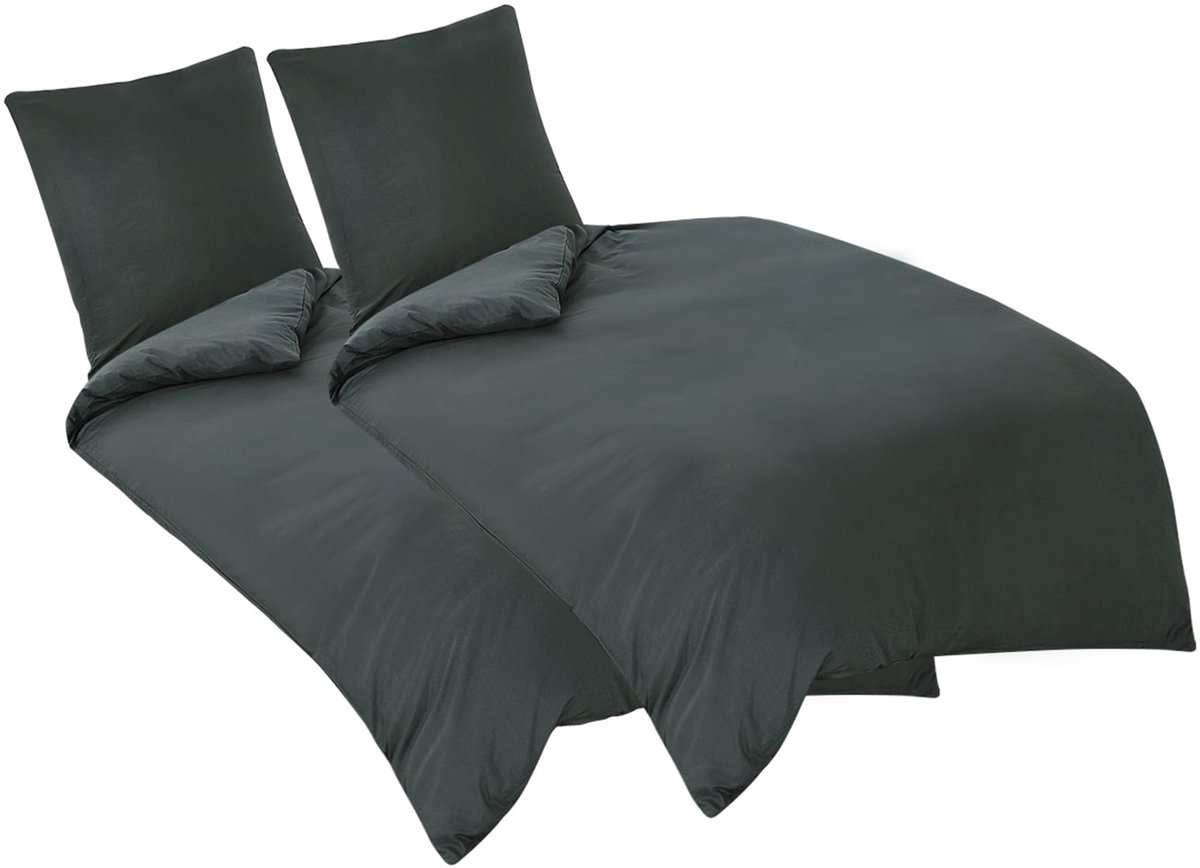 Unyqoos Zacht en Onderhoudsvriendelijk Microvezel Beddengoed Set met Ritssluiting voor Comfortabel Slaapgenot grijs
