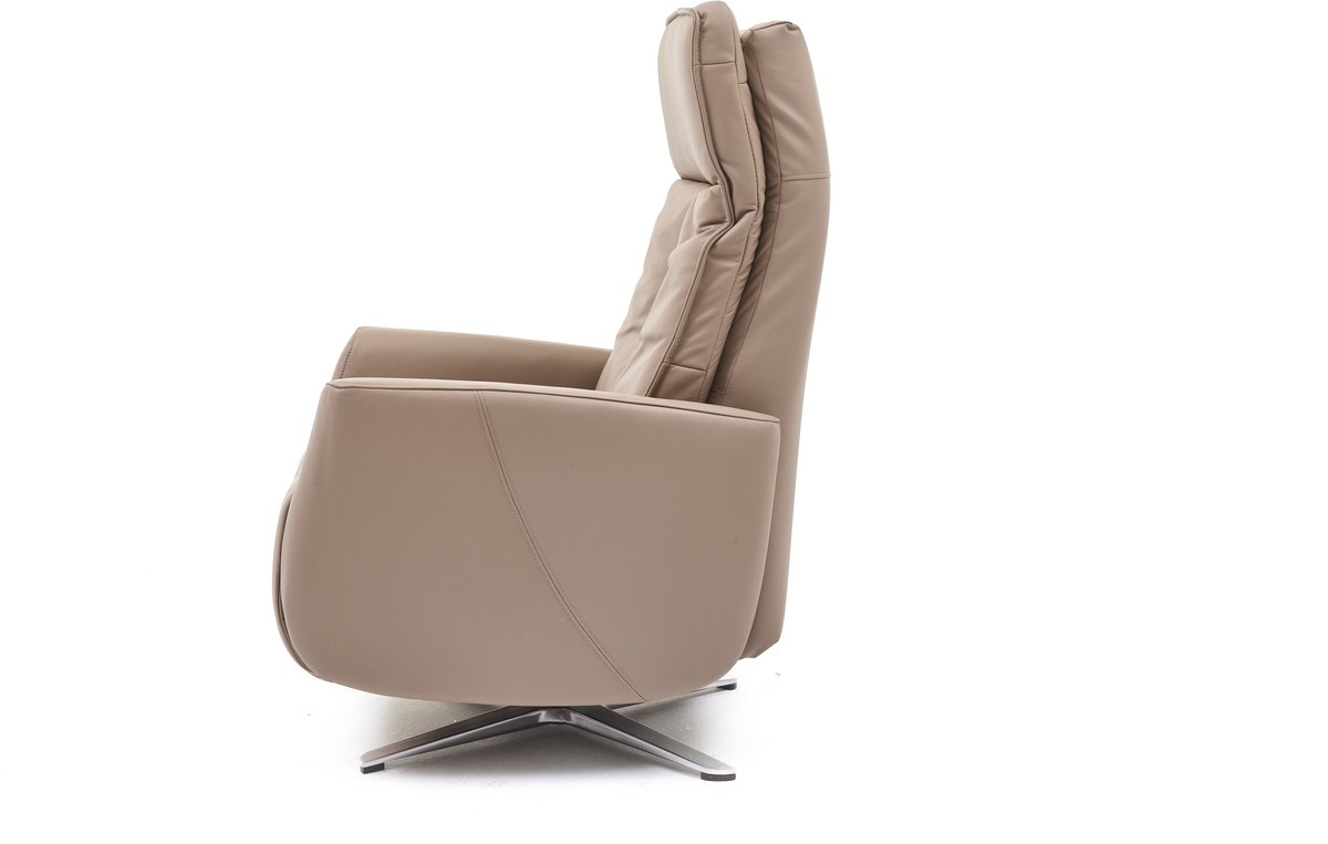 Swiss-Relax - Sta op stoel - Sereno - Taupe - Leer - gebruiksklaar afgeleverd - leder - draaibaar - elektrisch - relaxfauteuil – foto 6