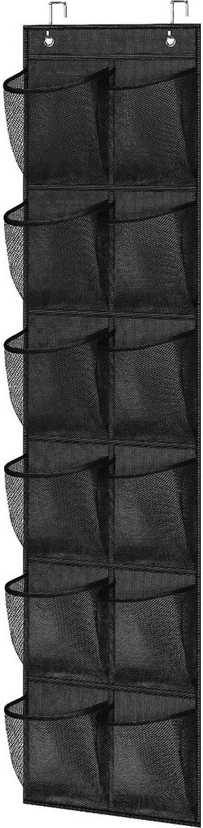 Ultiluxe® Schoenenkast hangend - 12 vakken - Zwart - 145 x 30 cm - Schoenen opberger voor aan de deur - Opbergsysteem - Hangsysteem voor schoenen - Kledingkast organizer - Hangende opberger - Schoenenzak - Schoenenhouder