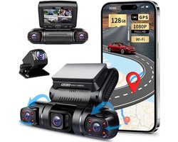 Luxe Dashcam voor Auto – Voor en Achter – Achter Draadloos – Ingebouwde WiFi – 1080P – Full HD – Ingebouwde GPS – Zwart