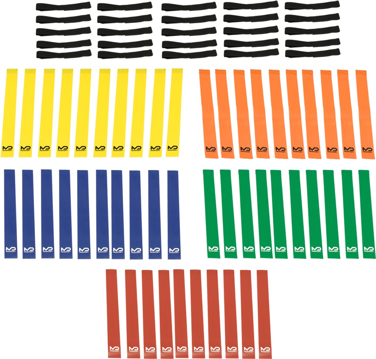 MDsport - Flagfootball flags - Volledig klittenband - Complete set - Alle kleuren