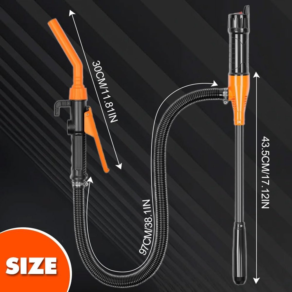 Draagbare batterijpomp, verbeterde op batterijen werkende elektrische hevelpomp, waterpomp, eenvoudig te gebruiken handbrandstofpomp, draagbare batterijpomp voor het overbrengen van gas, brandstof, diesel en water (1 stuk) thumbnail 2