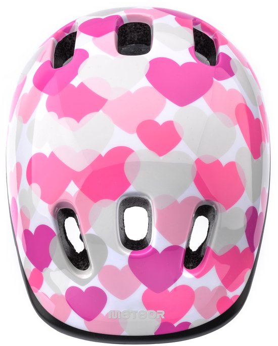 Meteor - Fietshelm - KS06 - XS 44-48 cm Roze harten van Meteor — afbeelding 2