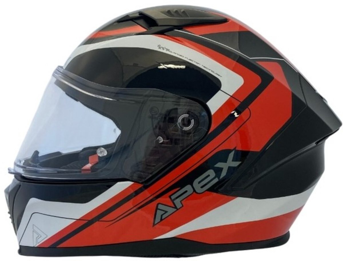 APEX FI100 Valencia Zwart Wit Rood Integraalhelm - Helm