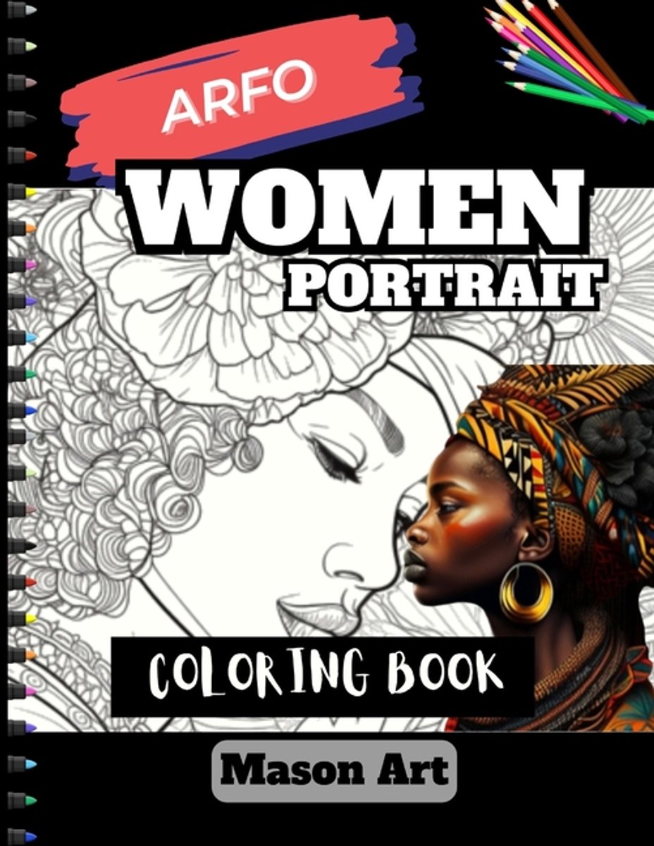 Afro Women Portrait Coloring Book van Mason Art