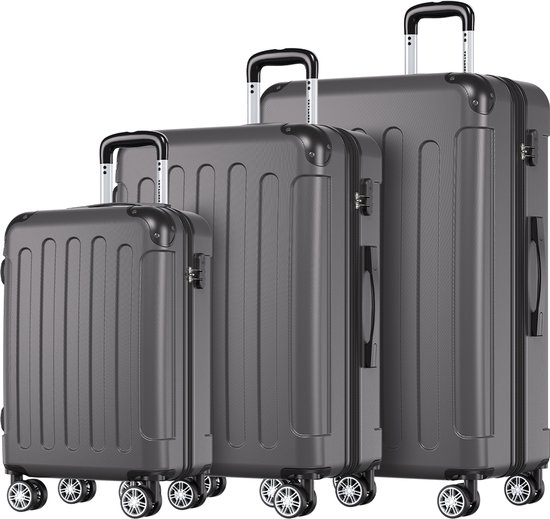 TRVLMORE Kofferset 3 Delig - Donkergrijs