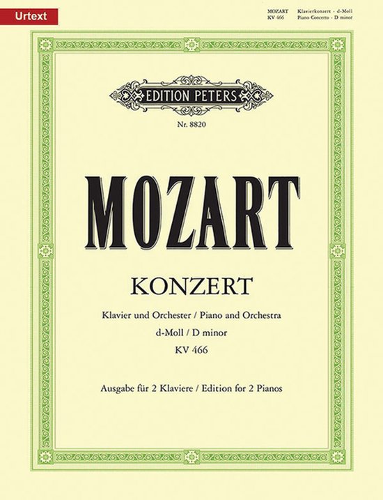 Piano Concerto No. 20 in D Minor K466 Edition for 2 Pianos