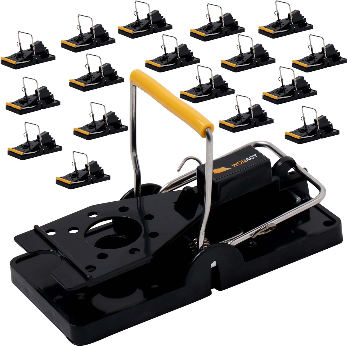 Wonact Muizenval - Muizenvallen voor binnen en buiten - 18 stuks - Mouse trap - Muizenklem - 100% pakkans - Muizengif Alternatief