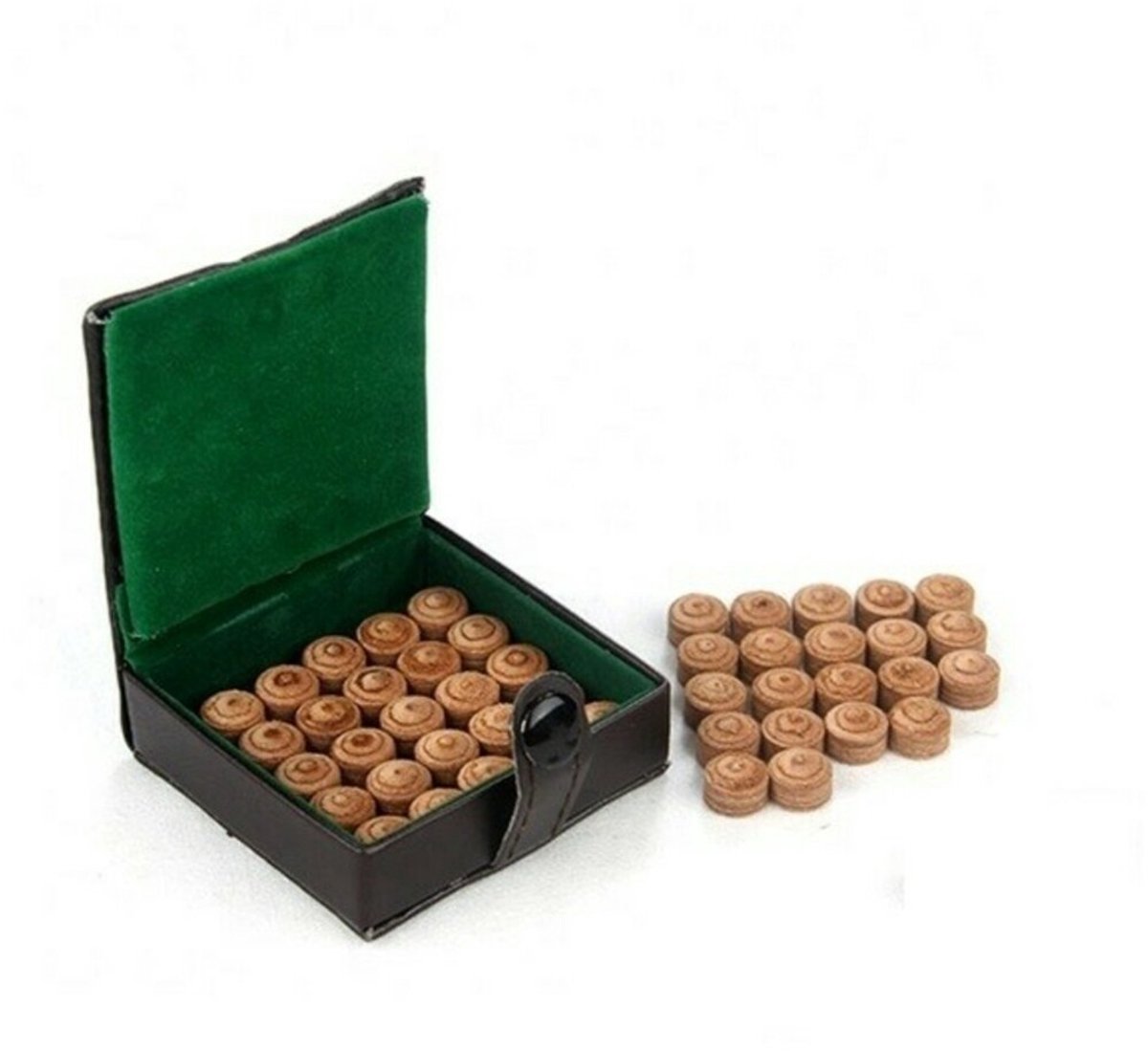 Premium Schuif Pomerans - Slip-on Poolkeu-tips - Push on Tip - 13.5mm - 50 stuks - Varkensleer - Incl. Lerenbox