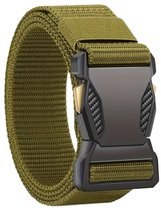Riem Heren,BULLIANT Tactische Militaire Werkriem Nylon met Hoge Sterkte 1,5 met Metalen Gesp met Snelle Ontgrendeling,Beige2763,135cm/42-46taille aanpassing