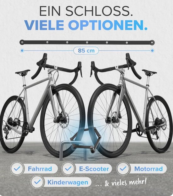 HN® Vouwslot 85cm - Opvouwbaar fietsslot in broekzakformaat - Kan
