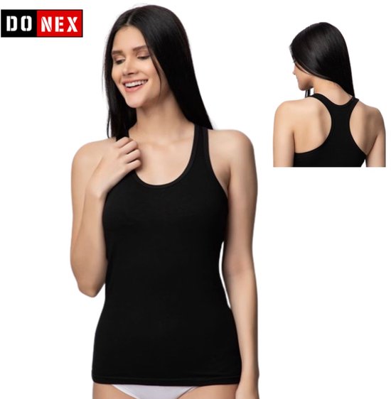 Lot de 3 dos nu pour femme - Donex - coton - Zwart - Taille XL