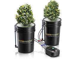 Hydroponics Systeem – DWC - Premium Mars Hydro 5-Gallon - 19 liter – 2 Emmers 8 inch - 20,32 cm – Complete Hydroponics Set – Hydrocultuur Kweekset – Binnenkweek Systeem voor Planten, Groenten en Kruiden