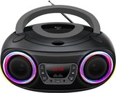 Denver Draagbare Radio CD Speler Kinderen - Bluetooth - Lichteffecten - Boombox - AUX - FM - TCL212BT - Grijs