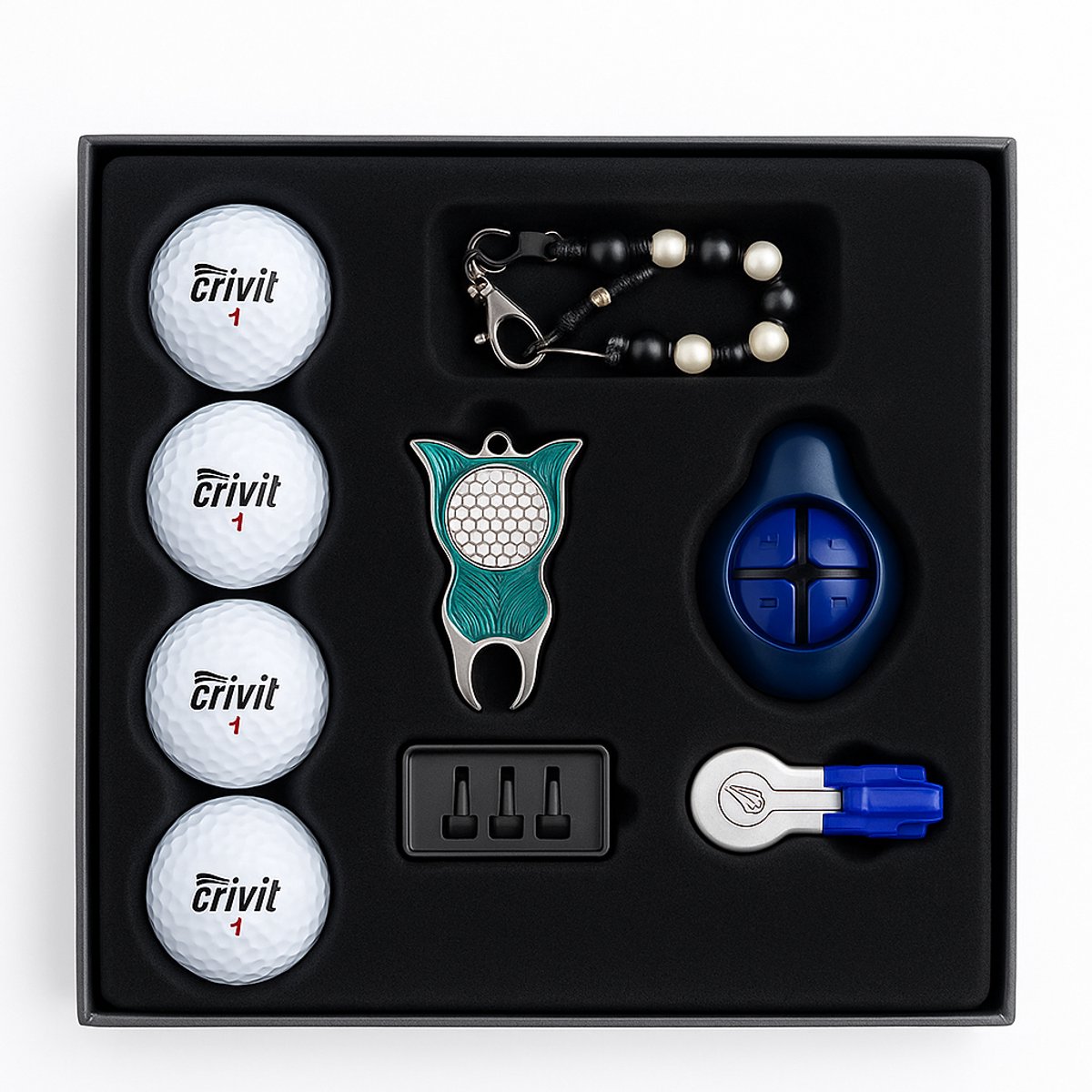 Golfpresentjes - Luxe Golf cadeau set - Cadeau voor golfer- Incl GRATIS stijlvolle zwarte cadeaubox verpakking - luxe golf box – exclusief Golfcadeau- golfballen- Golf accessoires - Pitchfork - Marker golfbal -Golf sport - Golf training - Cadeau