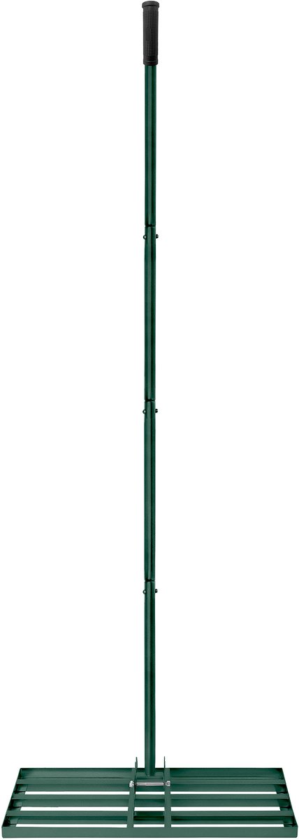 Aufun gras egaliseer rake leveling rake golf profi roestvrij staal nivellering hark met verstelbare steel voor golfbaan, tuin en hof (25×75 cm, groen)