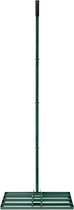 Aufun gras egaliseer rake leveling rake golf profi roestvrij staal nivellering hark met verstelbare steel voor golfbaan, tuin en hof (25×75 cm, groen)