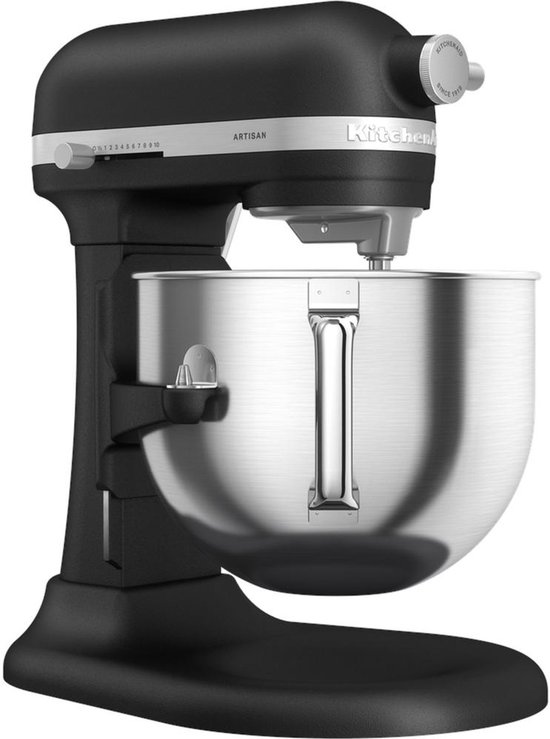 KitchenAid Artisan Standmixer met in Hoogte Verstelbare Kom - Krachtig, stil, 11 snelheden, roestvrijstalen accessoires en capaciteit van 6,6L - Vulkaanzwart van KitchenAid — afbeelding 5