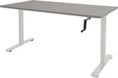 Zit Sta bureau - Slinger 140x80 grijs - wit frame