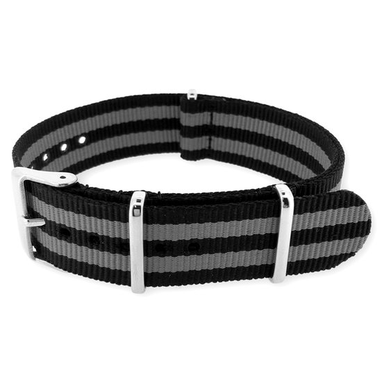 Cinturino Nato G10 Nylon 20mm/22mm Nero – Stile Militare James Bond, Unisex