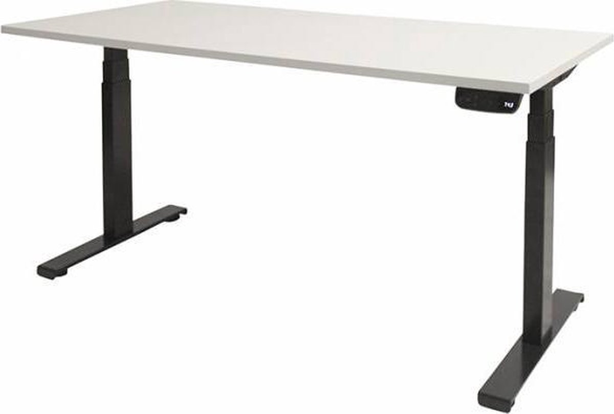 Zit Sta Bureau - T-poot Elek 120x80 krijtwit -zwart frame