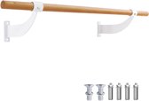 COSTWAY 120 cm lange balletstang wandmontage, dansstang van hout, incl. afstand tot de muur