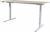 Zit Sta Bureau - Elektrisch 160x80 logan eik - wit frame