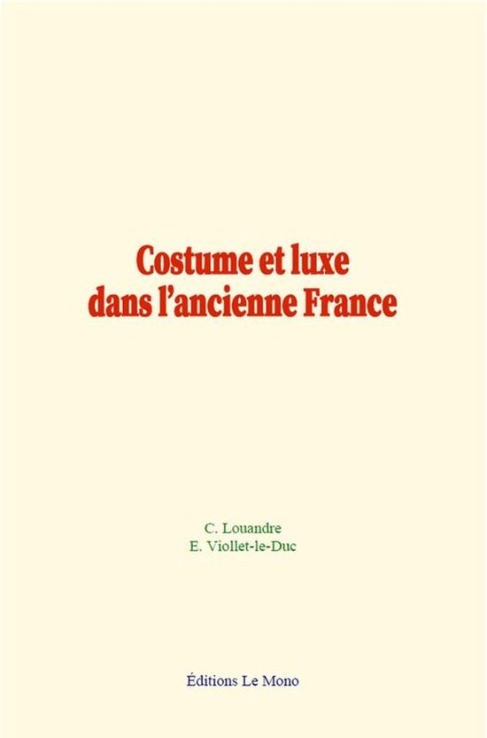 Costume et luxe dans l’ancienne France - cover