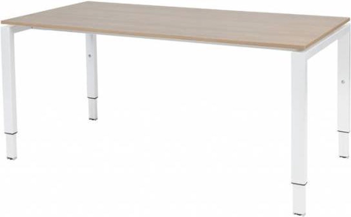 Verstelbaar Bureau - Domino 160x90 Havana Kersen - wit frame