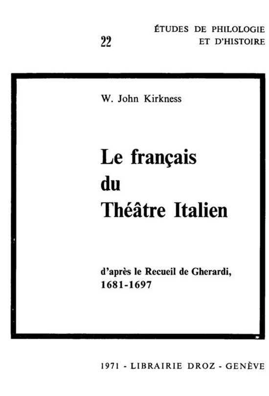 Cahiers d'Humanisme et Renaissance - Le Français du théât ... - cover