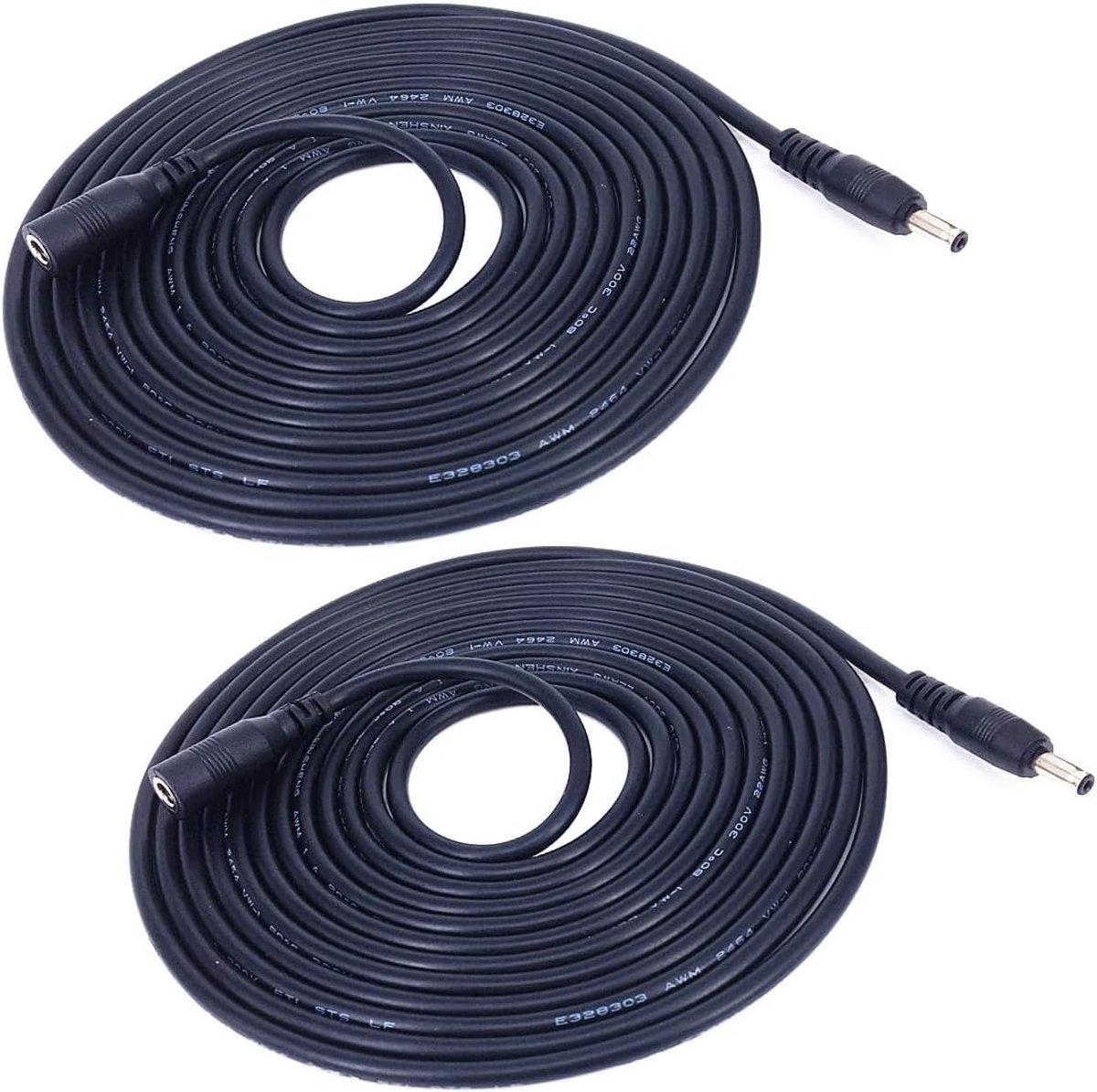 Zwarte DC Stekker Verlengkabel 3m - 3,5mm x 1,35mm voor LED-lampen en Camerabewaking