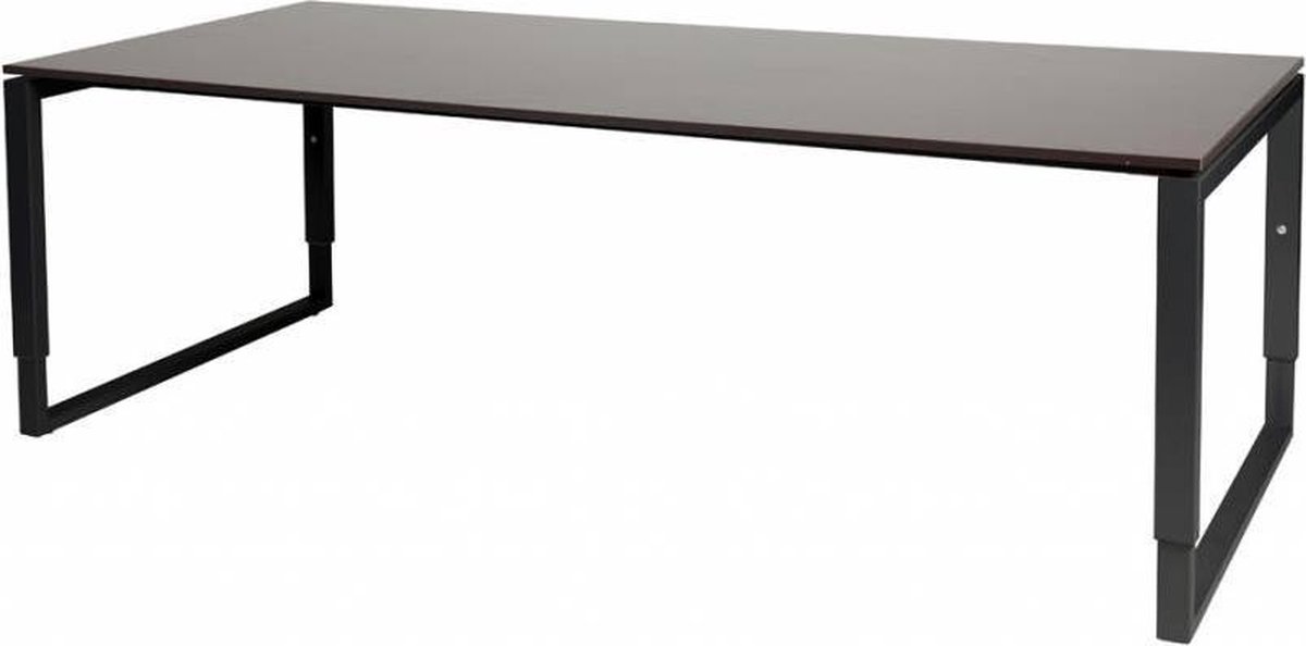 Schaffenburg Vergadertafel - Verstelbaar - 220x100 logan - zwart frame Zwart (RAL9005)/Logan eiken